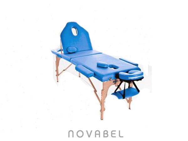 Imagen de Camilla de masaje plegable de madera 186 x 66 cms con respaldo Plus Color Azul