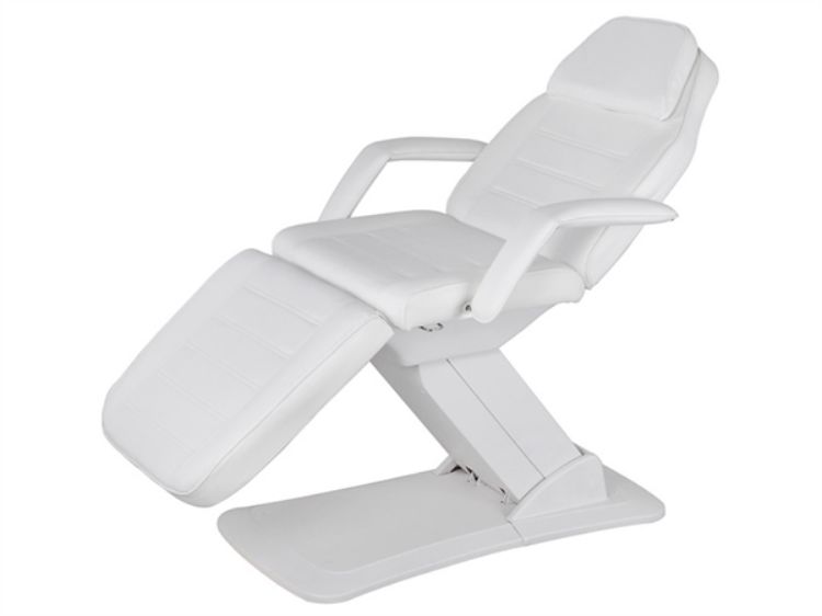 Camilla blanca fija para centro de estética reclinable eléctrica con 3 motores STER 