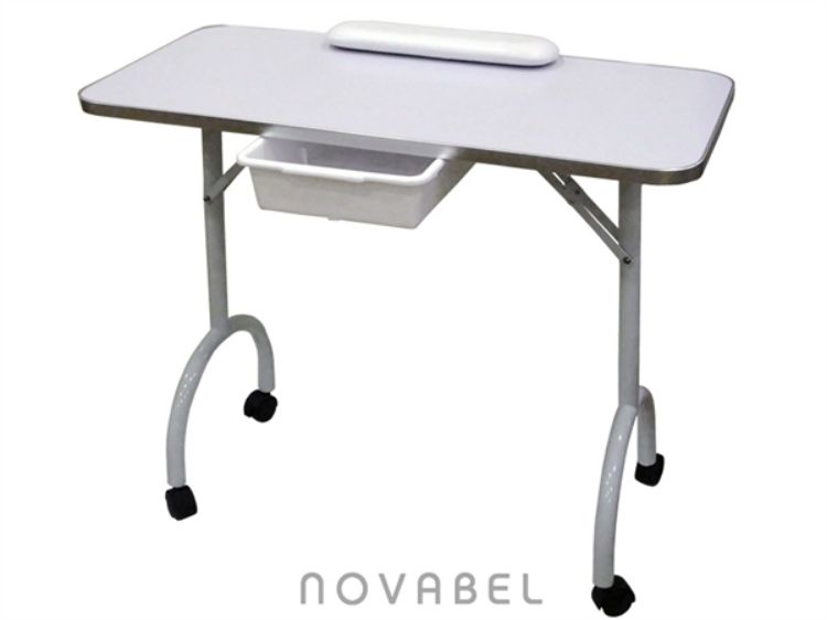 Imagen de Mesa Plegable de Manicura con Cajón y Ruedas PostQuam