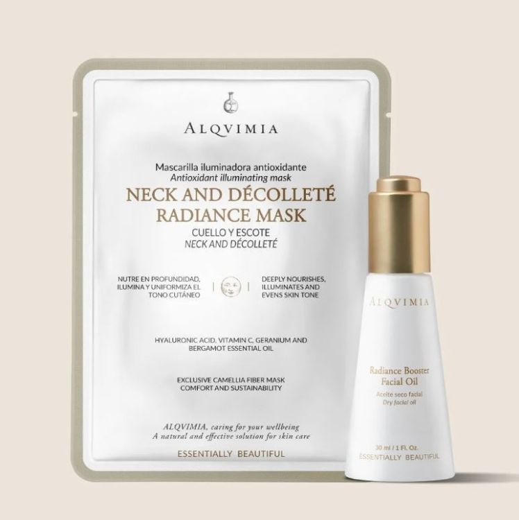 Imagen de Pack Radiance Alqvimia Mascarilla Cuello y Escote +  Aceite Seco Facial