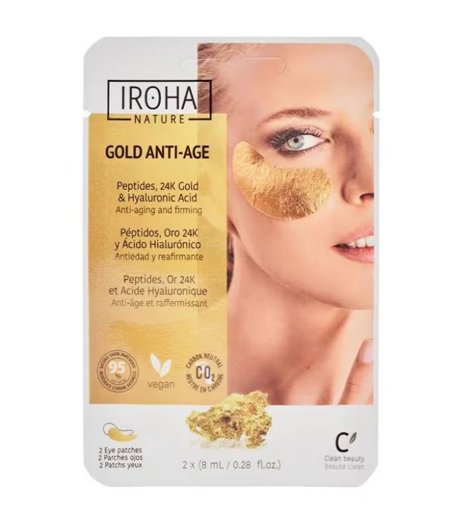 Imagen de Parches de ojos Anti edad y Reafirmante Iroha Nature  24k Gold