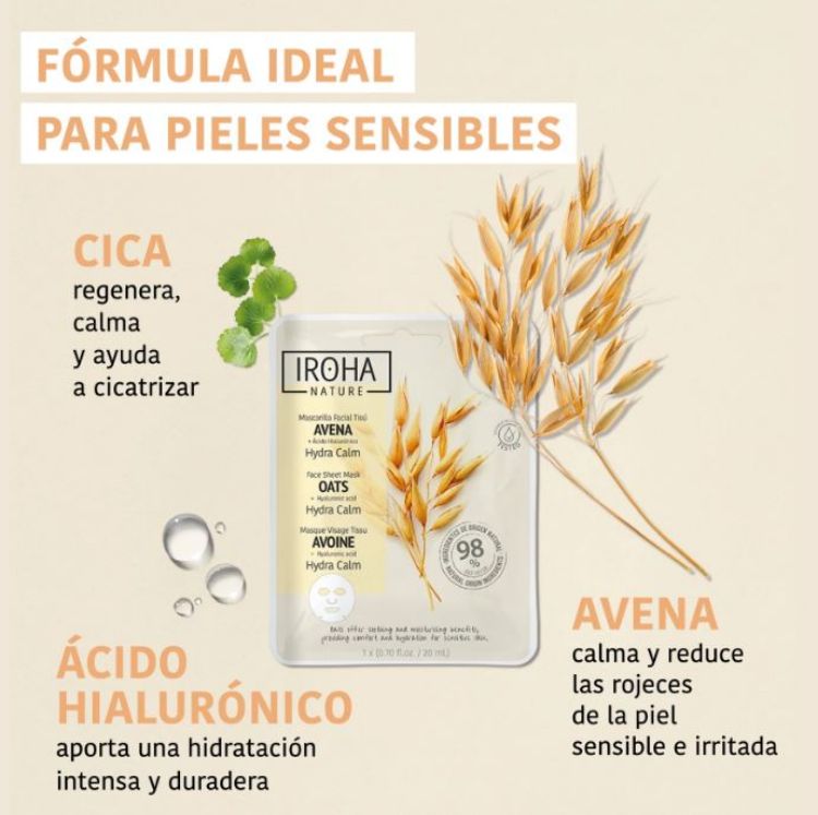 Imagen de Mascarilla en tisú Hydra Calm Iroha Nature Avena