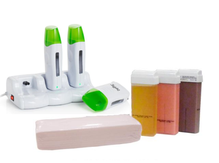 Imagen de Kit Depilación Profesional Depilflax (Base Triple + 3 Calentadores + Cera roll-on + Bandas)