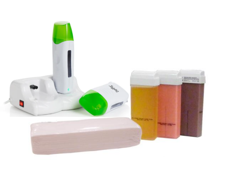 Imagen de Kit Depilación Profesional Depilflax (base + 2 calentadores + cera roll-on + bandas)