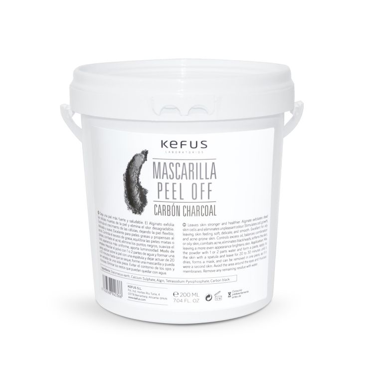 Imagen de Mascarilla Peel off Kefus Alginato Carbón Charcoal 200 gr