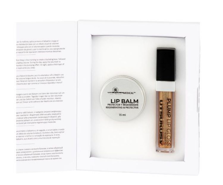 Imagen de Plump Lip Gloss Pearly Nude + Bálsamo Utsukusy Skin Care Expert 